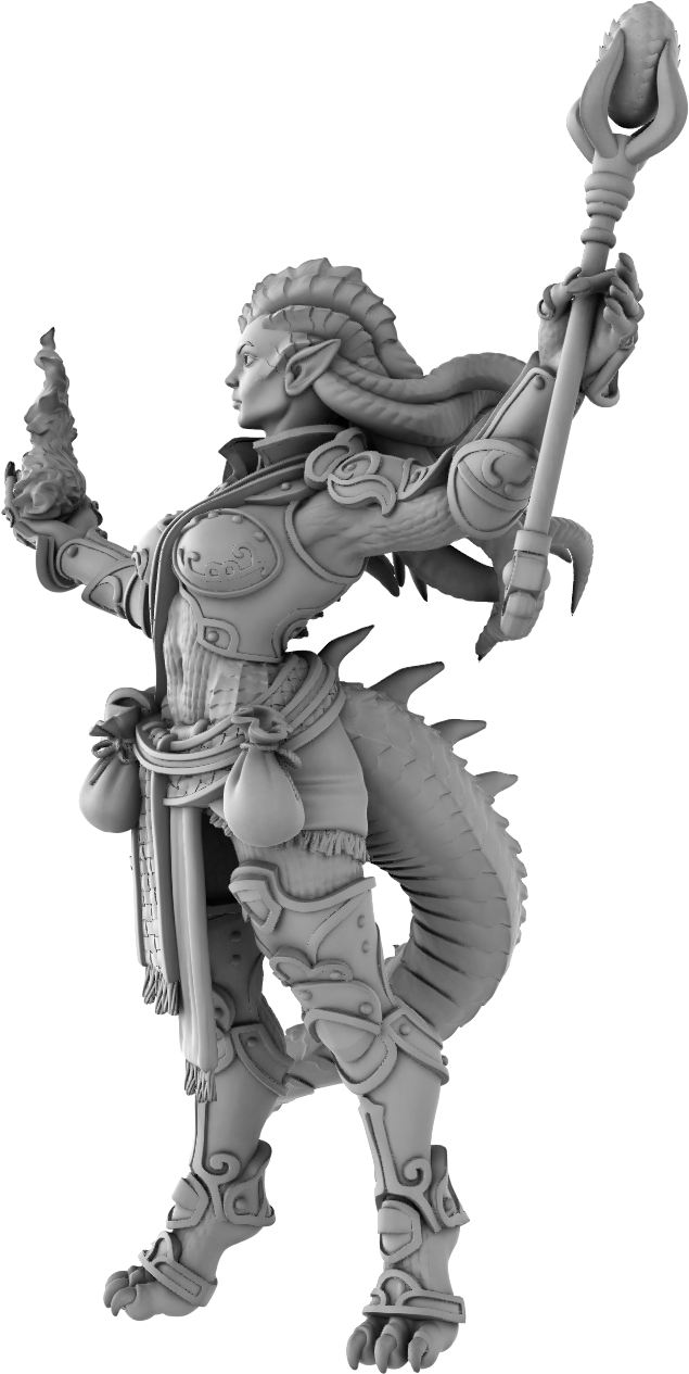 Jugglers Miniatures - Dragonborn Wizard #1 - DnD/TTRPG/Roleplaying/Wargames