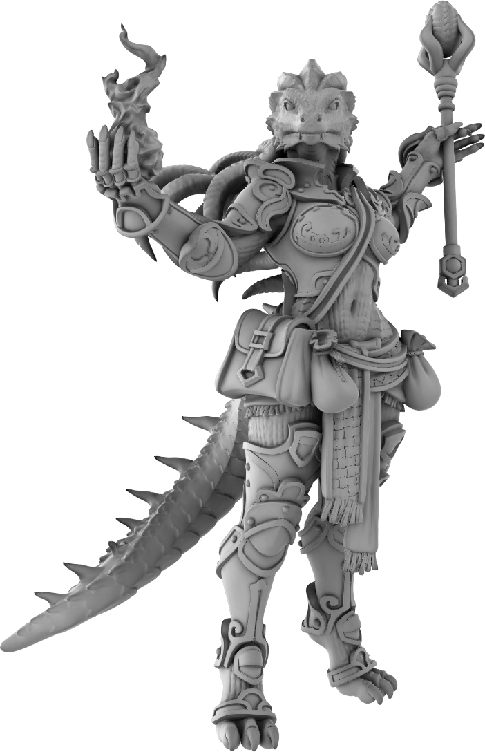 Jugglers Miniatures - Dragonborn Wizard #1 - DnD/TTRPG/Roleplaying/Wargames