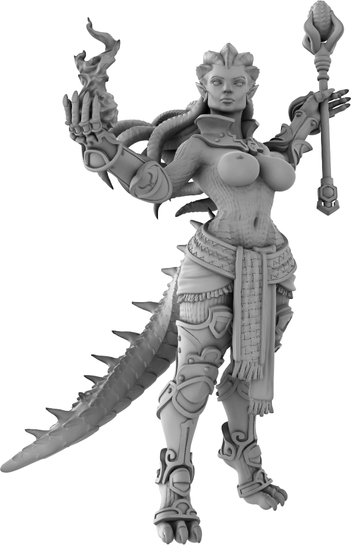 Jugglers Miniatures - Dragonborn Wizard #1 - DnD/TTRPG/Roleplaying/Wargames