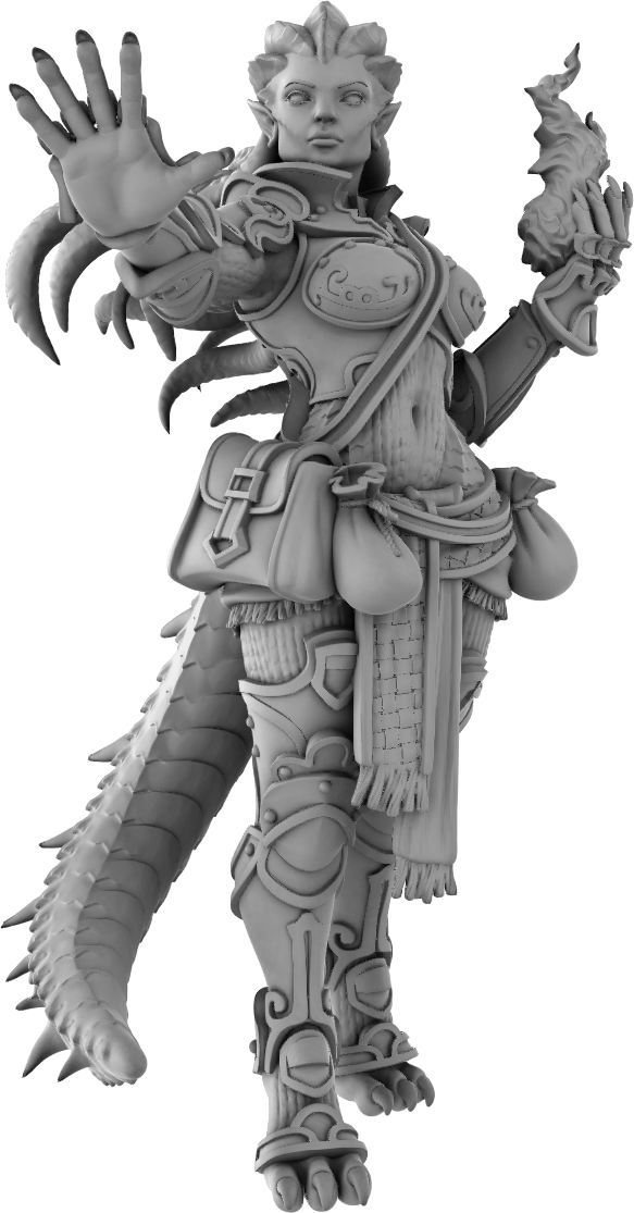 Jugglers Miniatures - Dragonborn Wizard #3 - DnD/TTRPG/Roleplaying/Wargames