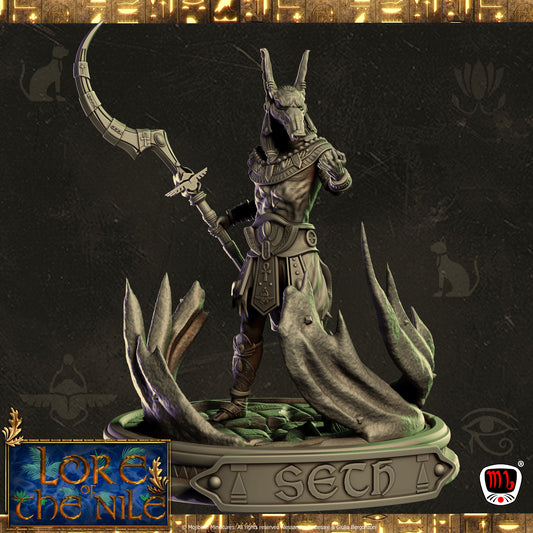 Mojibake - Lore of the Nile - Seth, God of Chaos - 120mm Pin Up/Figure/Model/Diorama - Helios3DPrinting