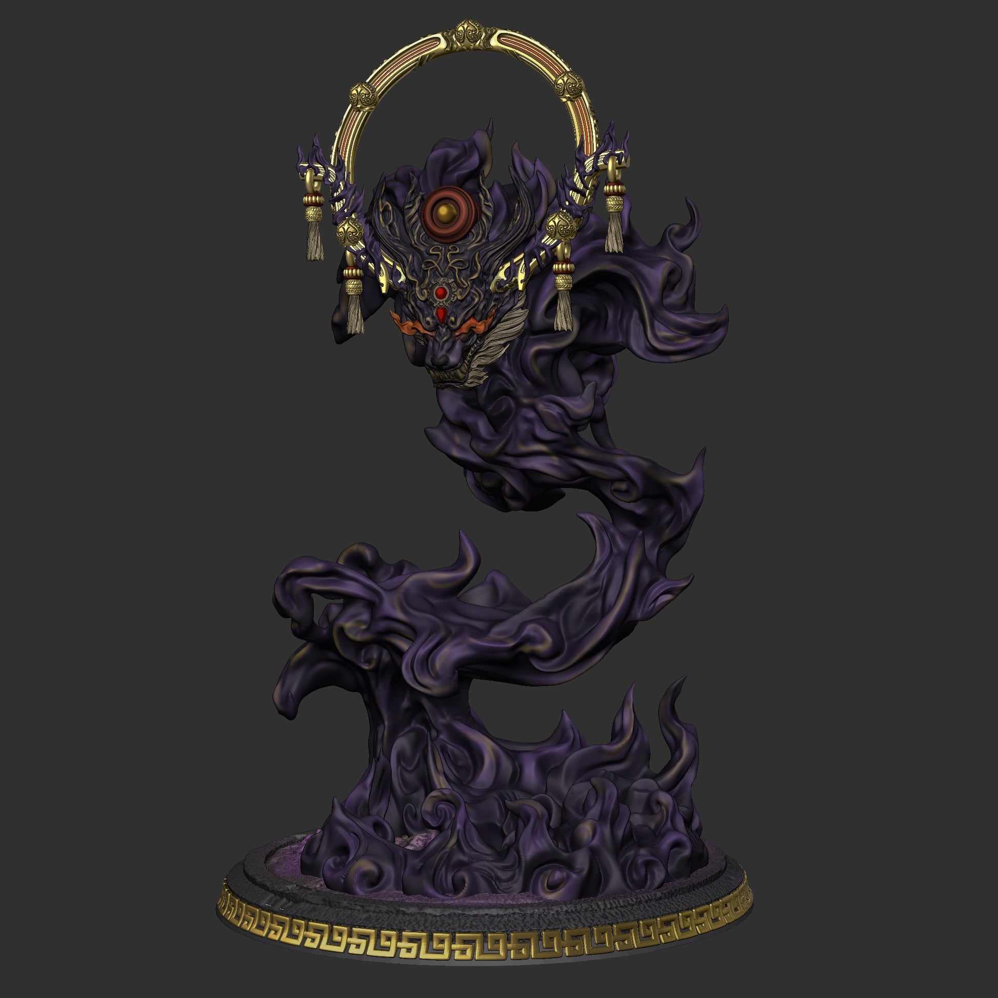 Mojibake - Battle for Xiuyu - Shadow Elemental Dragon - DnD/TTRPG Figure/Miniature - Helios3DPrinting