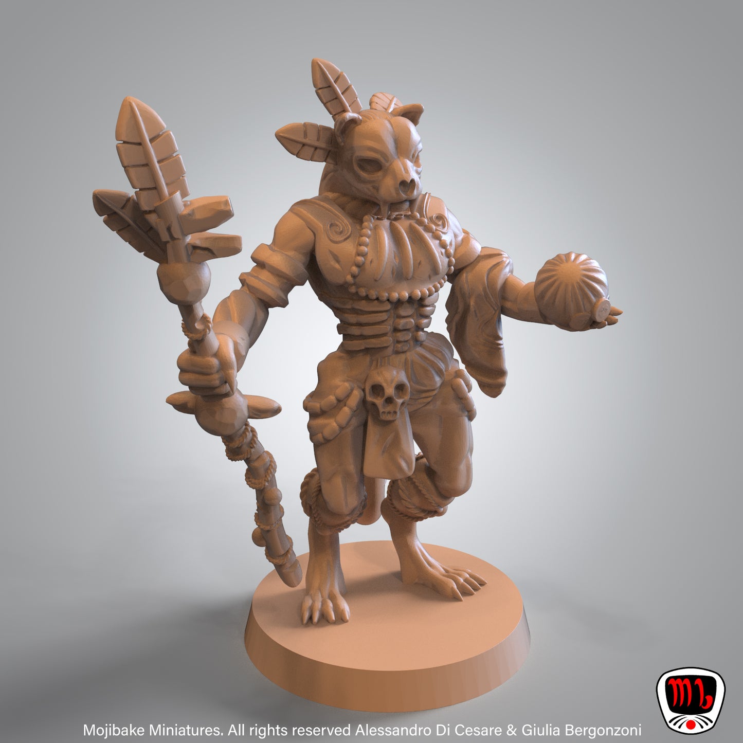 Mojibake - Rise of Huexili - Tabaxi Shaman #1 - DnD/TTRPG Figure/Miniature - Helios3DPrinting