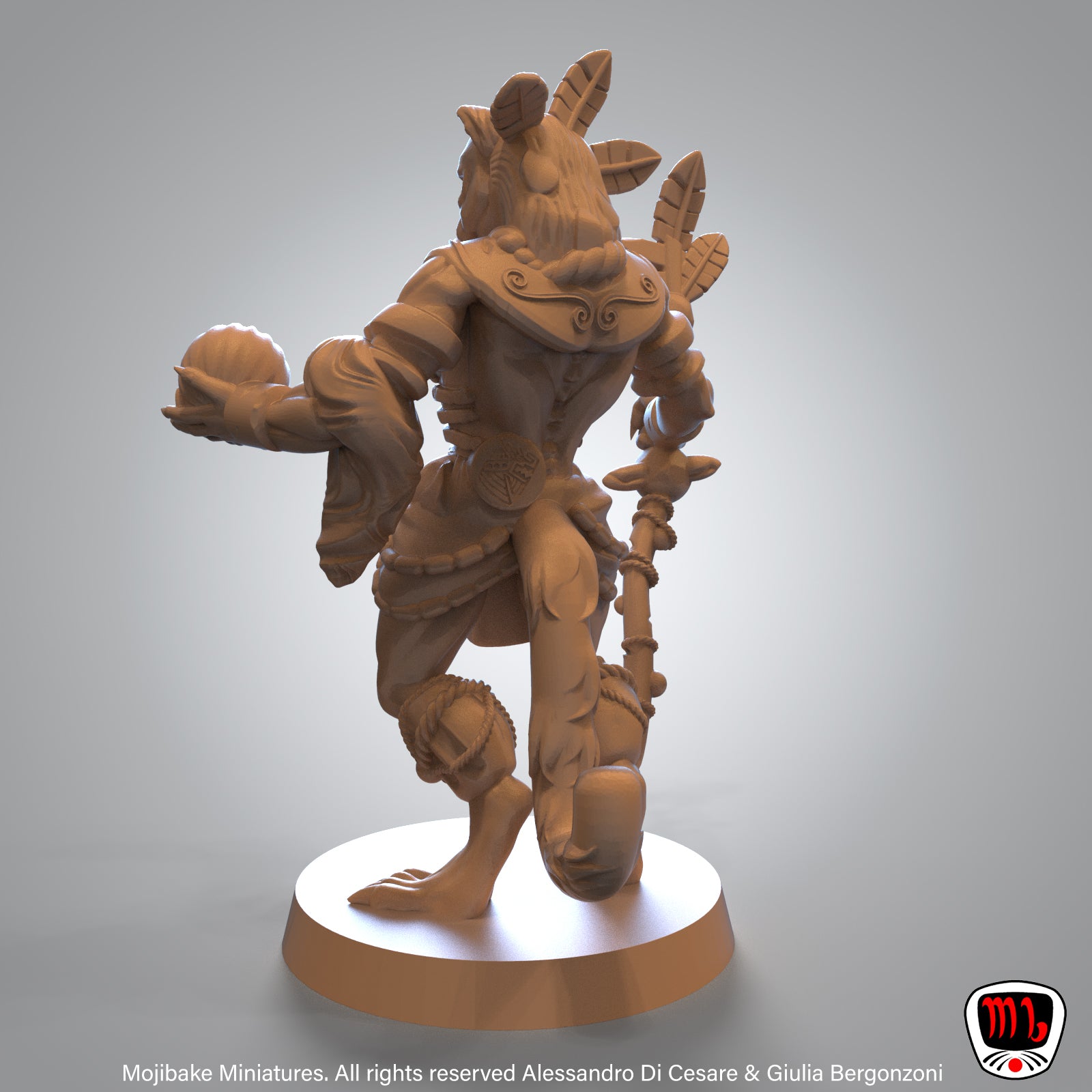 Mojibake - Rise of Huexili - Tabaxi Shaman #1 - DnD/TTRPG Figure/Miniature - Helios3DPrinting