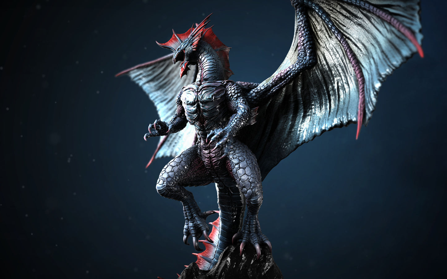 Aether & Alchemist - Ancient Silver Dragon - DnD/TTRPG Figure/Miniature - Helios3DPrinting