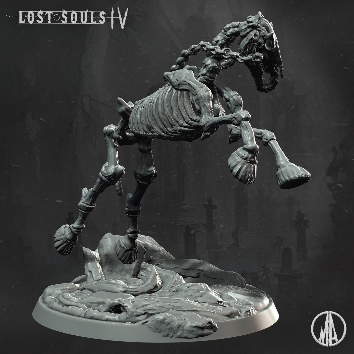 Monolith Arts - Lost Souls IV - Skeleton Horse #5 - DnD/TTRPG Figure/Miniature
