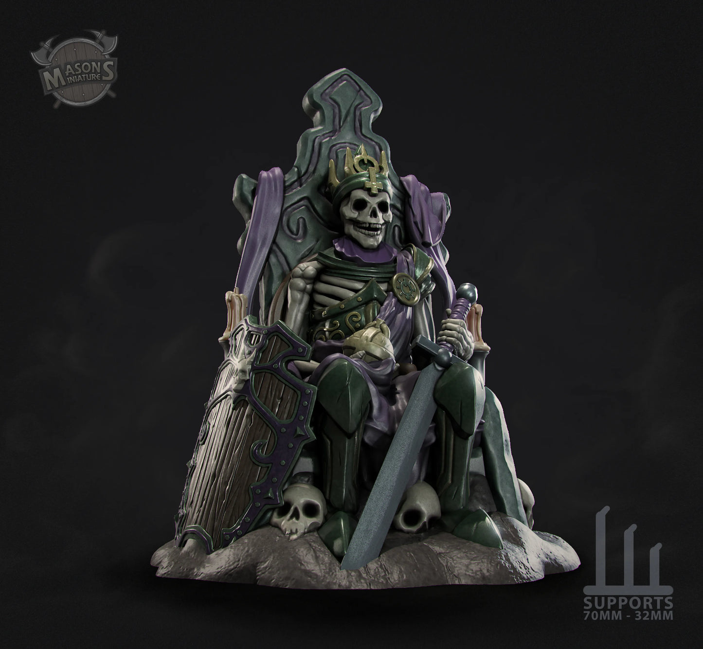 Masons Miniatures - Abyss Dwellers - Skeleton King - DnD/TTRPG Figure/Miniature