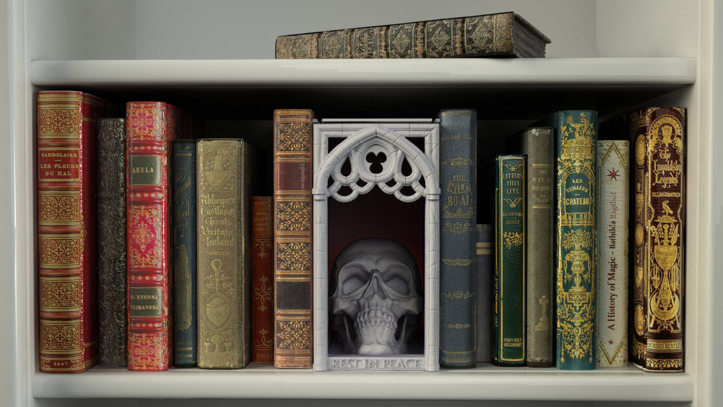 Crosslances - Book Nook/Shelf Insert - Skull