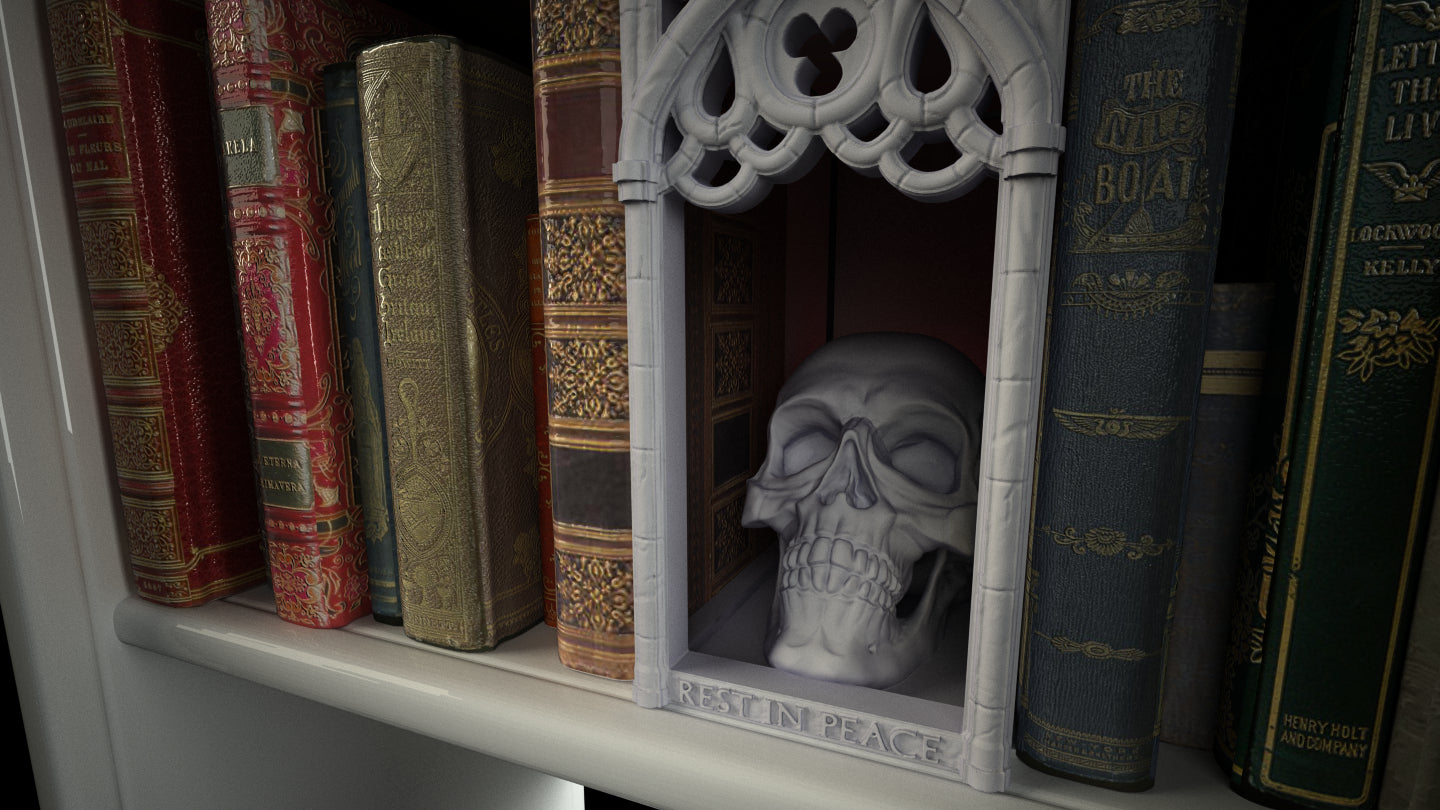 Crosslances - Book Nook/Shelf Insert - Skull