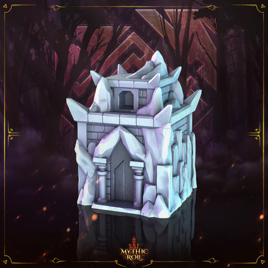 Fantasy tower model with a dark, mystical background