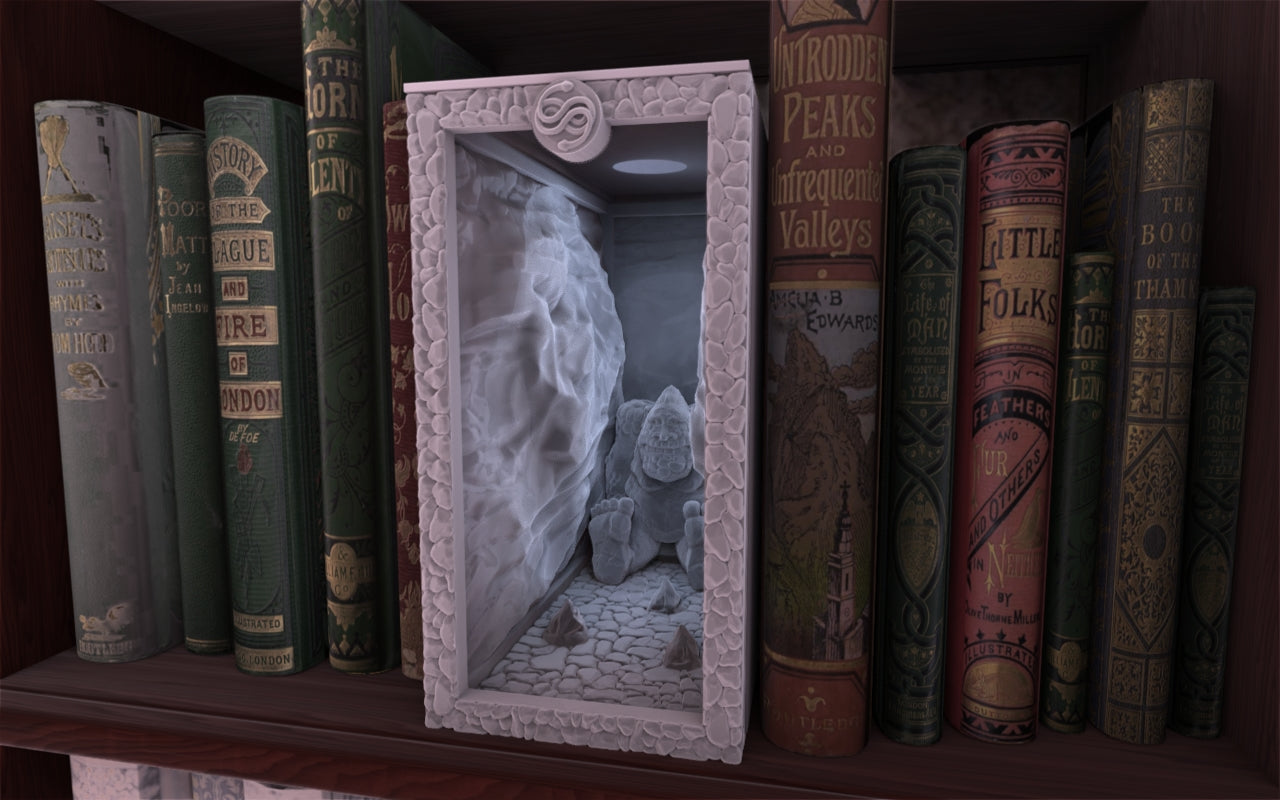 Crosslances - Book Nook/Shelf Insert - Stone Golem