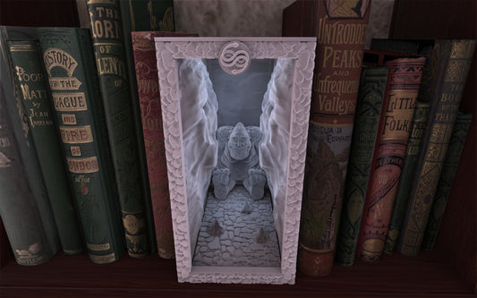 Crosslances - Book Nook/Shelf Insert - Stone Golem