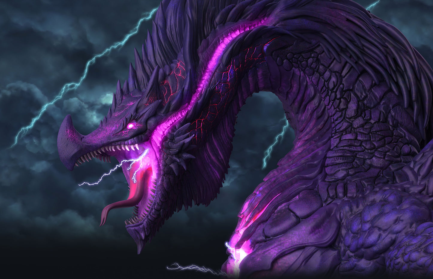 Aether & Alchemist - Purple Storm Dragon - DnD/Pathfinder/TTRPG Figure - Helios3DPrinting