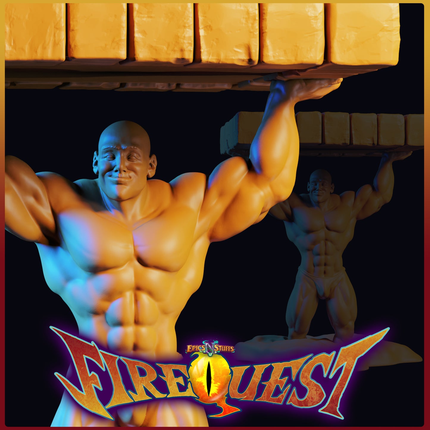 Lance Wilkinson - Fire Quest - Strongman - 32/100mm DnD/TTRPG Figure/Miniature