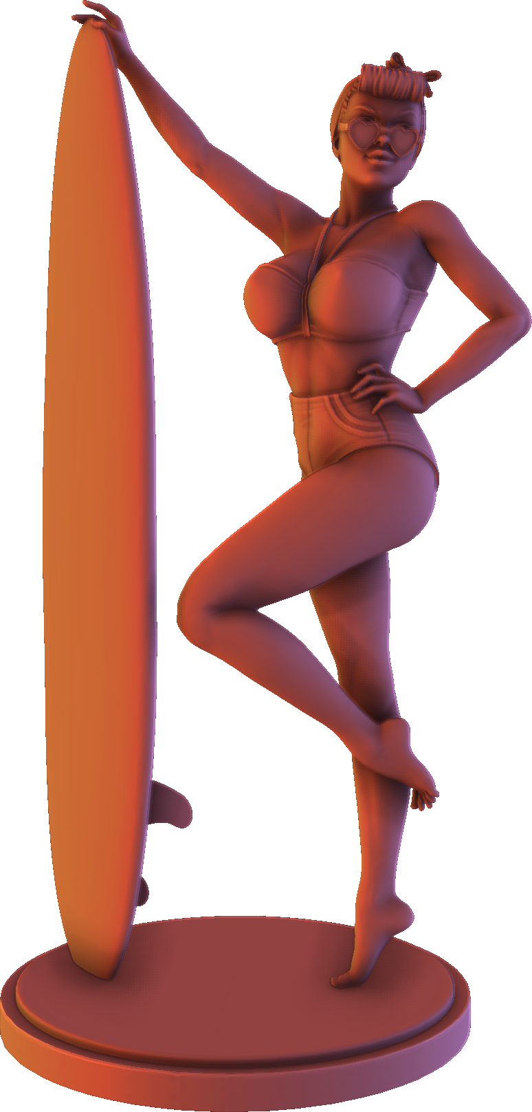 Alexa - Retro Girls - Surfer - 100mm Pin Up/Figure/Model/Diorama
