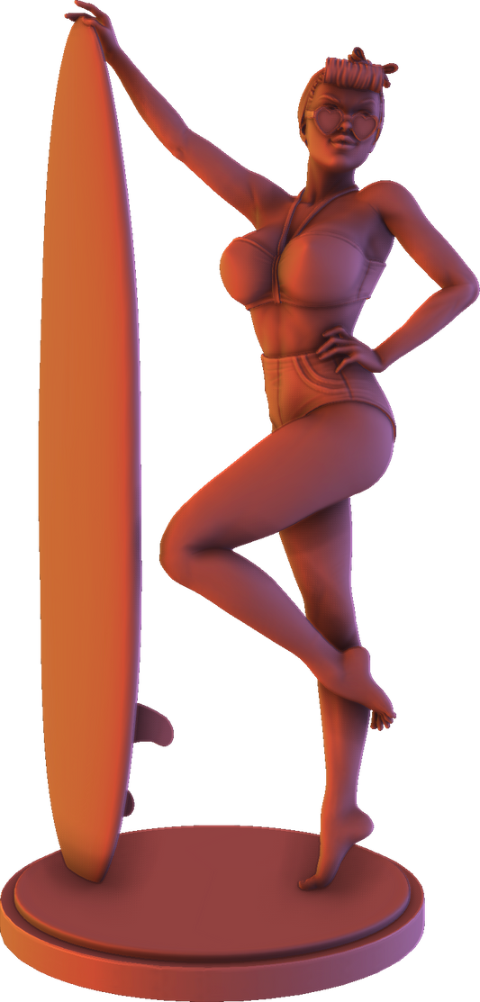 Alexa - Retro Girls - Surfer - 100mm Pin Up/Figure/Model/Diorama