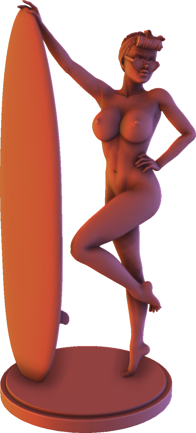 Alexa - Retro Girls - Surfer - 100mm Pin Up/Figure/Model/Diorama