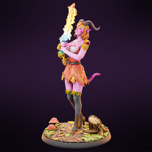 Miniatures Cave - Jwala the Pyschotic Tiefling - 4 Poses - 75/100mm Pin Up/Figure/Model/Diorama