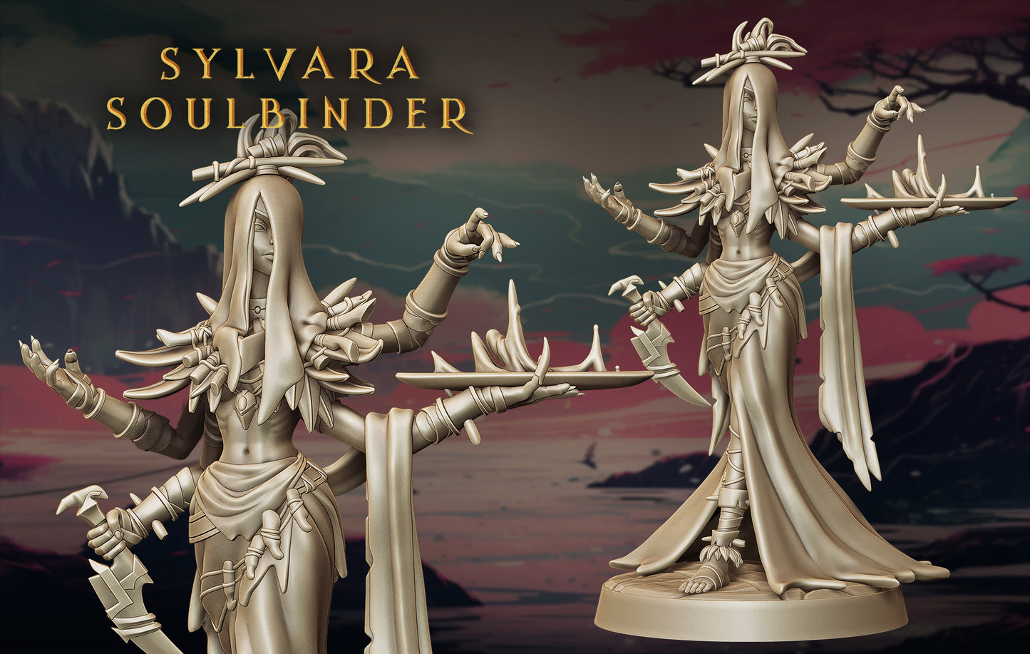 Lily's Minis - Guardian Sisters - Sylvara Soulbinder - 75mm Pin Up/Figure/Model/Diorama