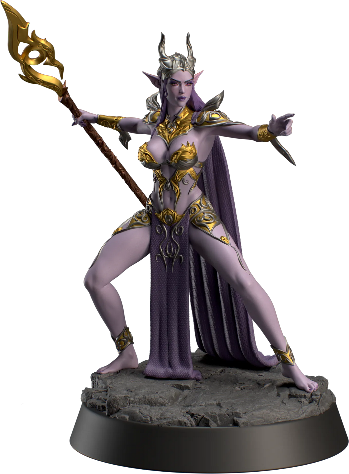 HoldMyMiniatures - Zephrya, Dark Elf #2 - 75mm Pin Up/Figure/Model/Diorama