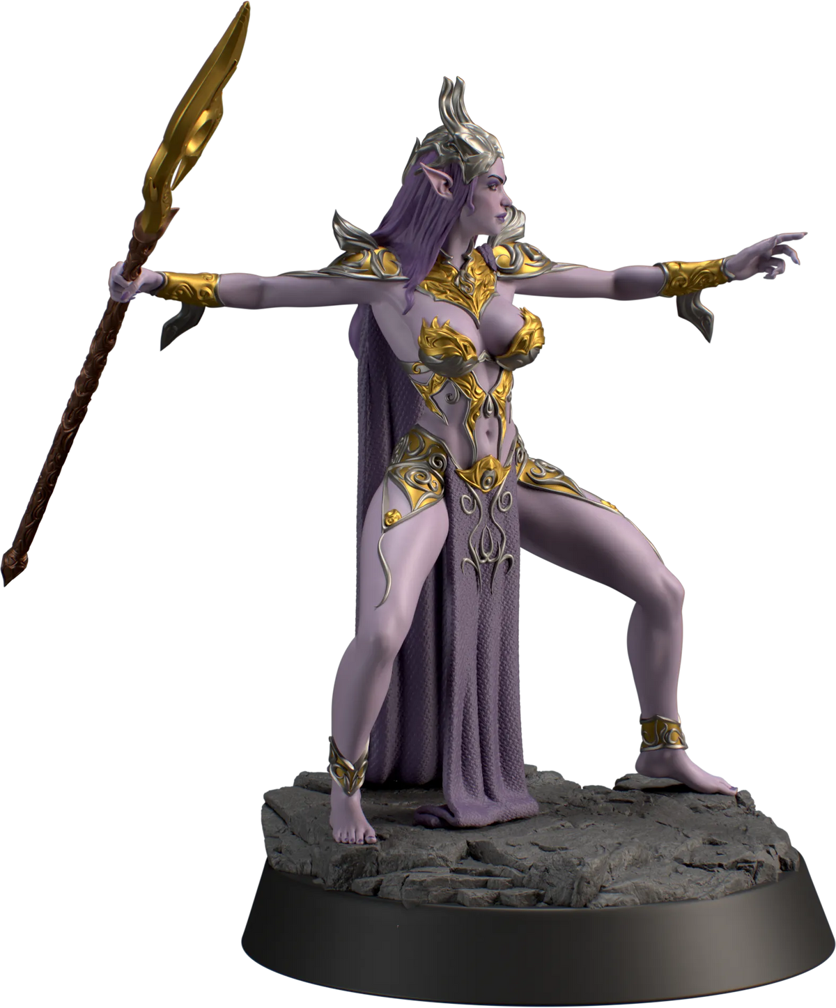 HoldMyMiniatures - Zephrya, Dark Elf #2 - 75mm Pin Up/Figure/Model/Diorama