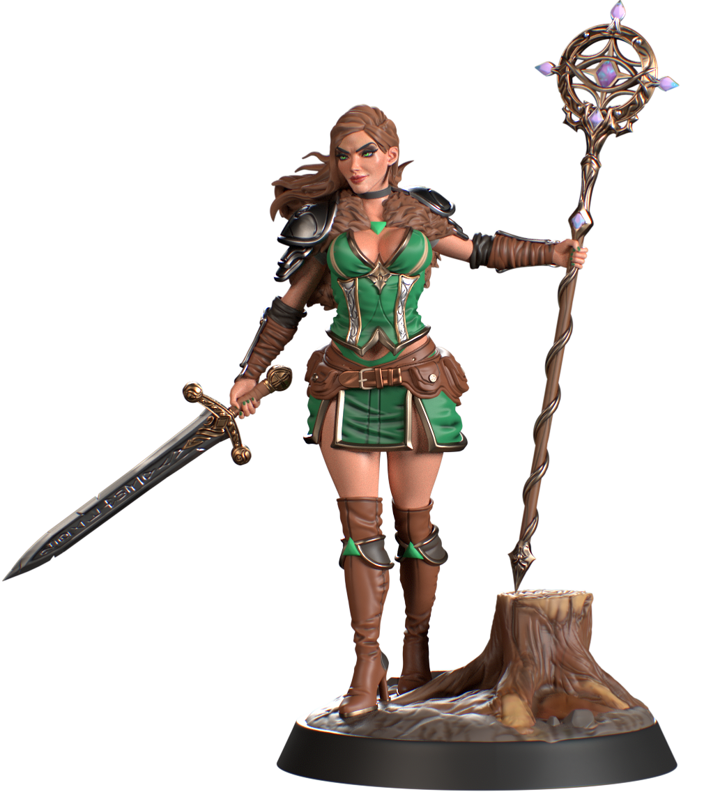 HoldMyMiniatures - Astrid, Battle Sorceress #2 - 75mm Pin Up/Figure/Model/Diorama