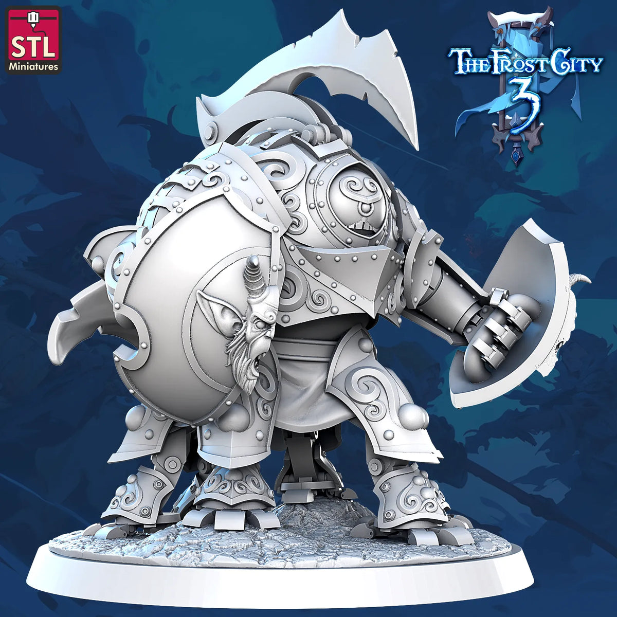 STL Miniatures - Frost City - Steel Golem - DnD/TTRPG Figure/Miniature