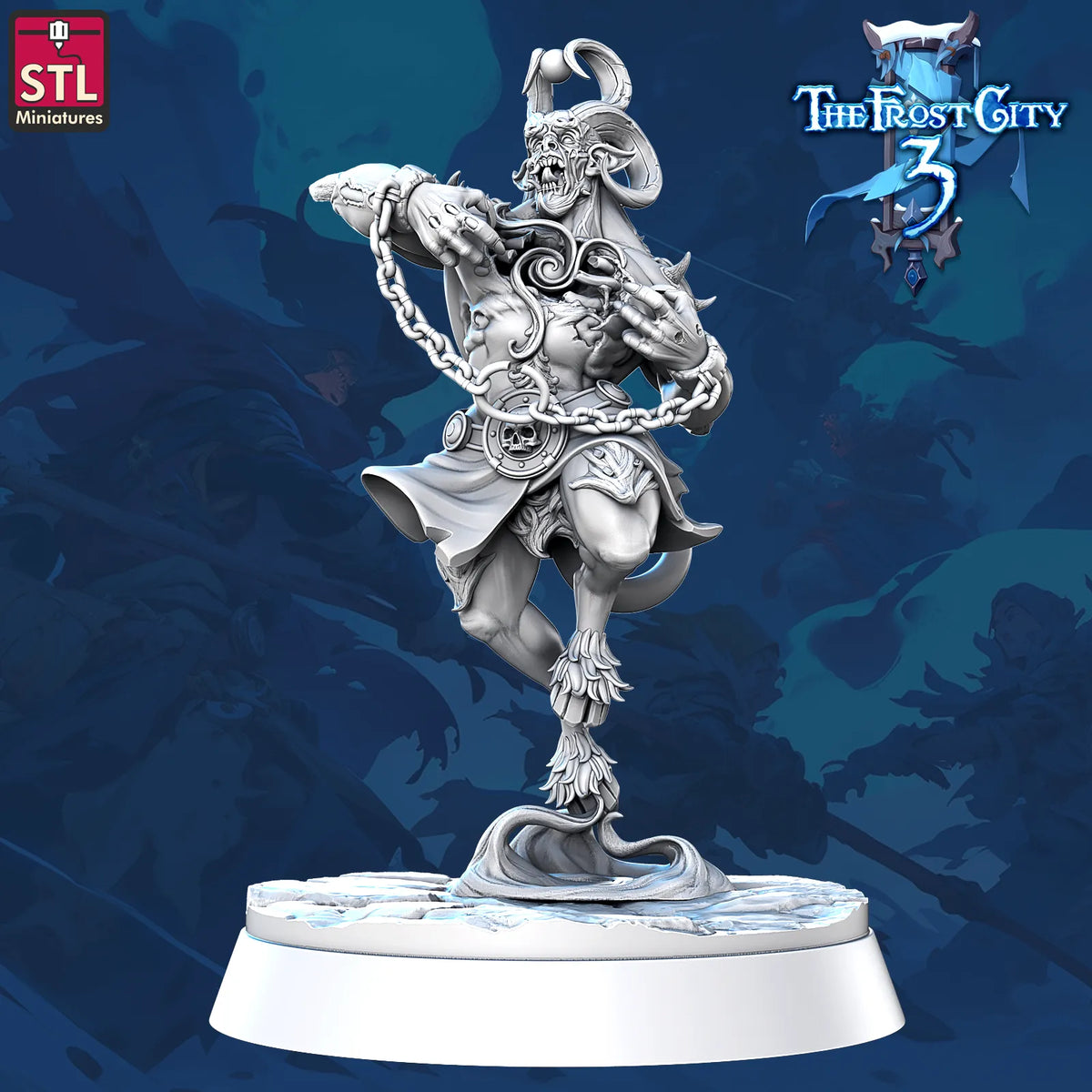 STL Miniatures - Frost City - Demon #1 - DnD/TTRPG Figure/Miniature