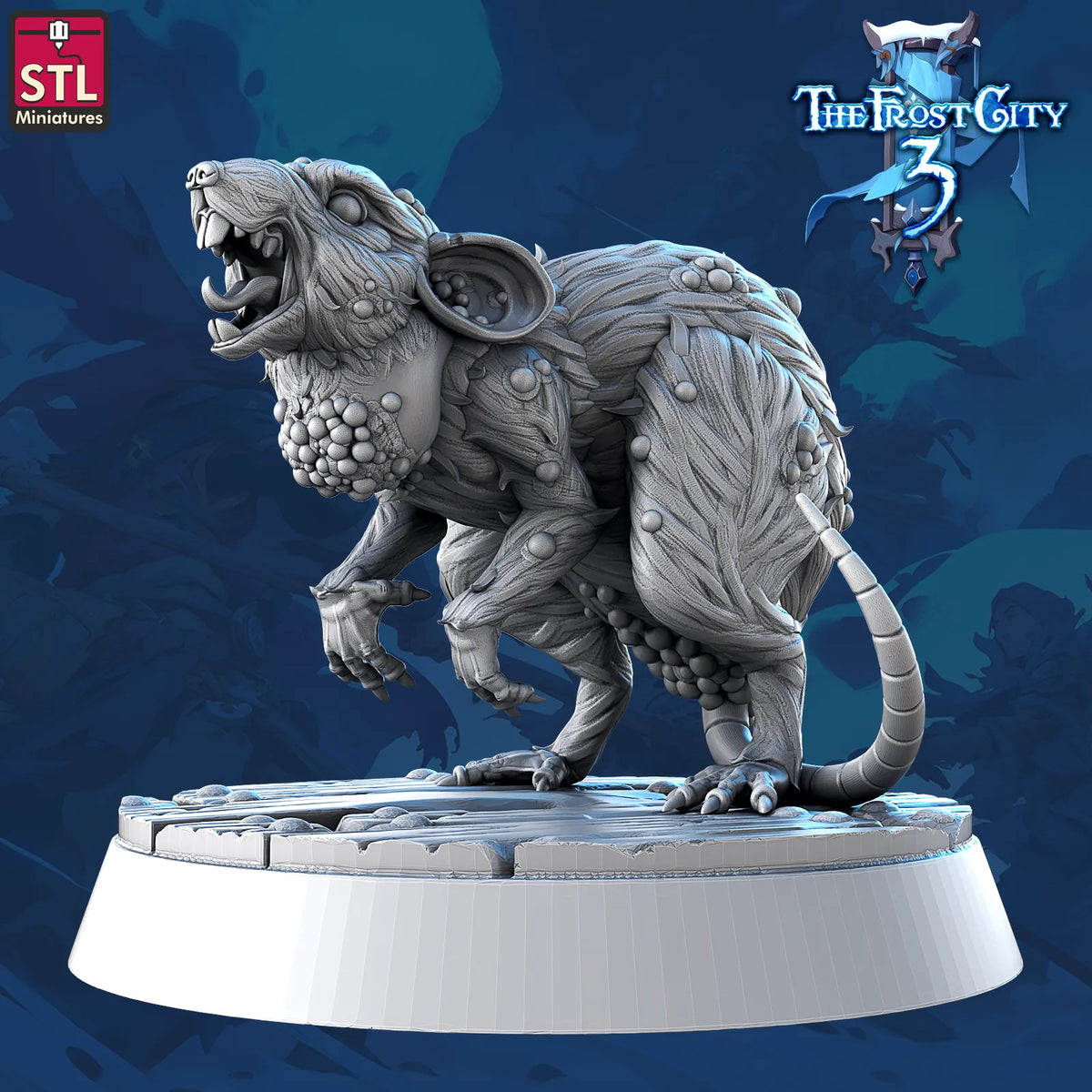 STL Miniatures - Frost City - Giant Rat #1 - DnD/TTRPG Figure/Miniature