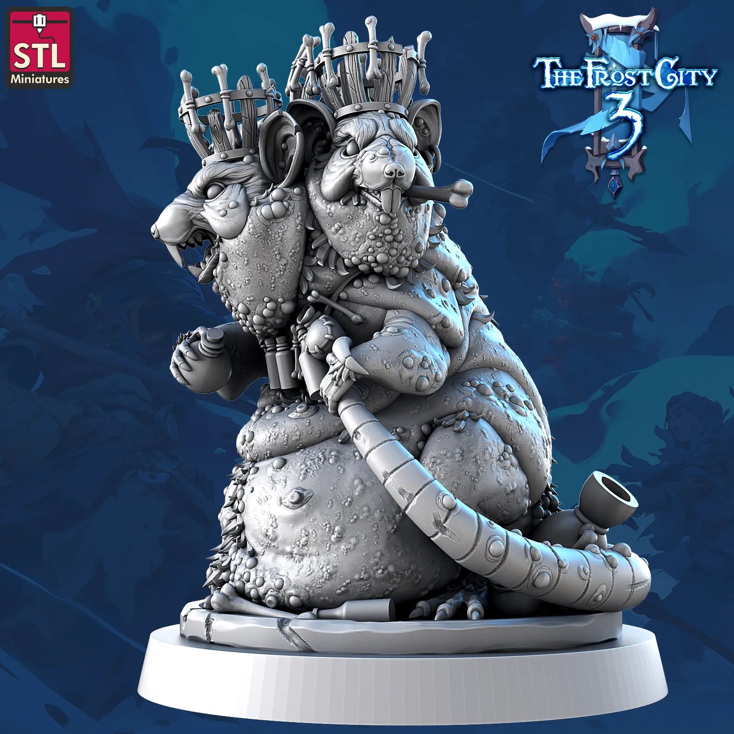 STL Miniatures - Frost City - Rat King - DnD/TTRPG Figure/Miniature