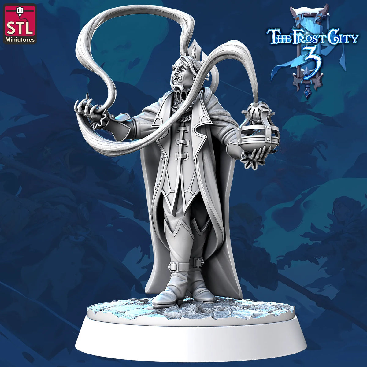 STL Miniatures - Frost City - Human Mage #6 - DnD/TTRPG Figure/Miniature