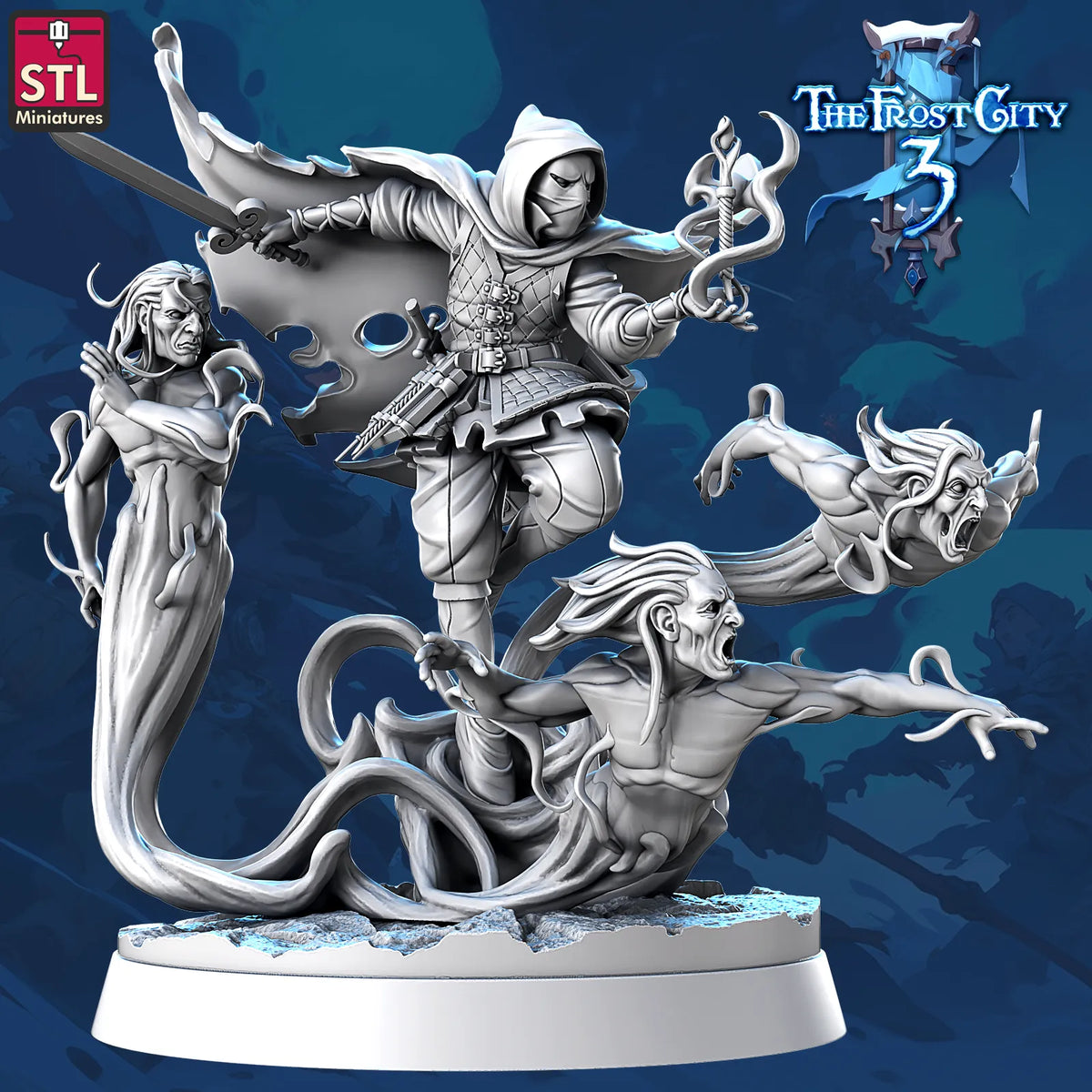 STL Miniatures - Frost City - Necromancer - DnD/TTRPG Figure/Miniature