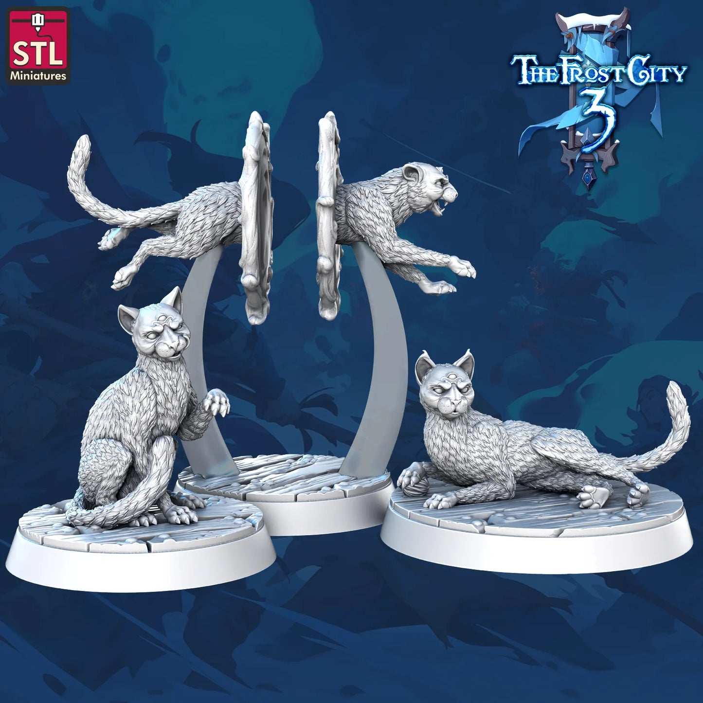 STL Miniatures - Frost City - Displacer Cat - DnD/TTRPG Figure/Miniature