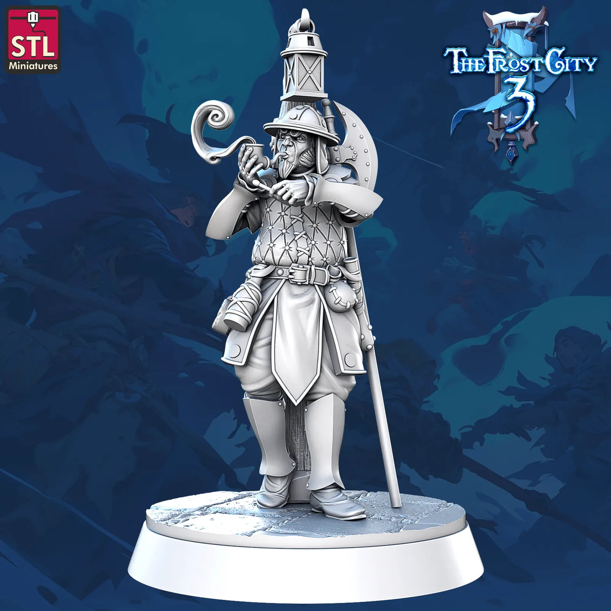STL Miniatures - Frost City - Guard #1 - DnD/TTRPG Figure/Miniature