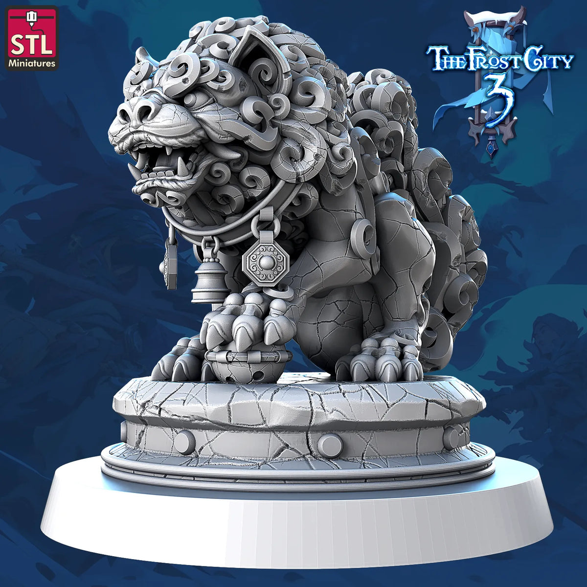 STL Miniatures - Frost City - Guardian Wolf - DnD/TTRPG Figure/Miniature