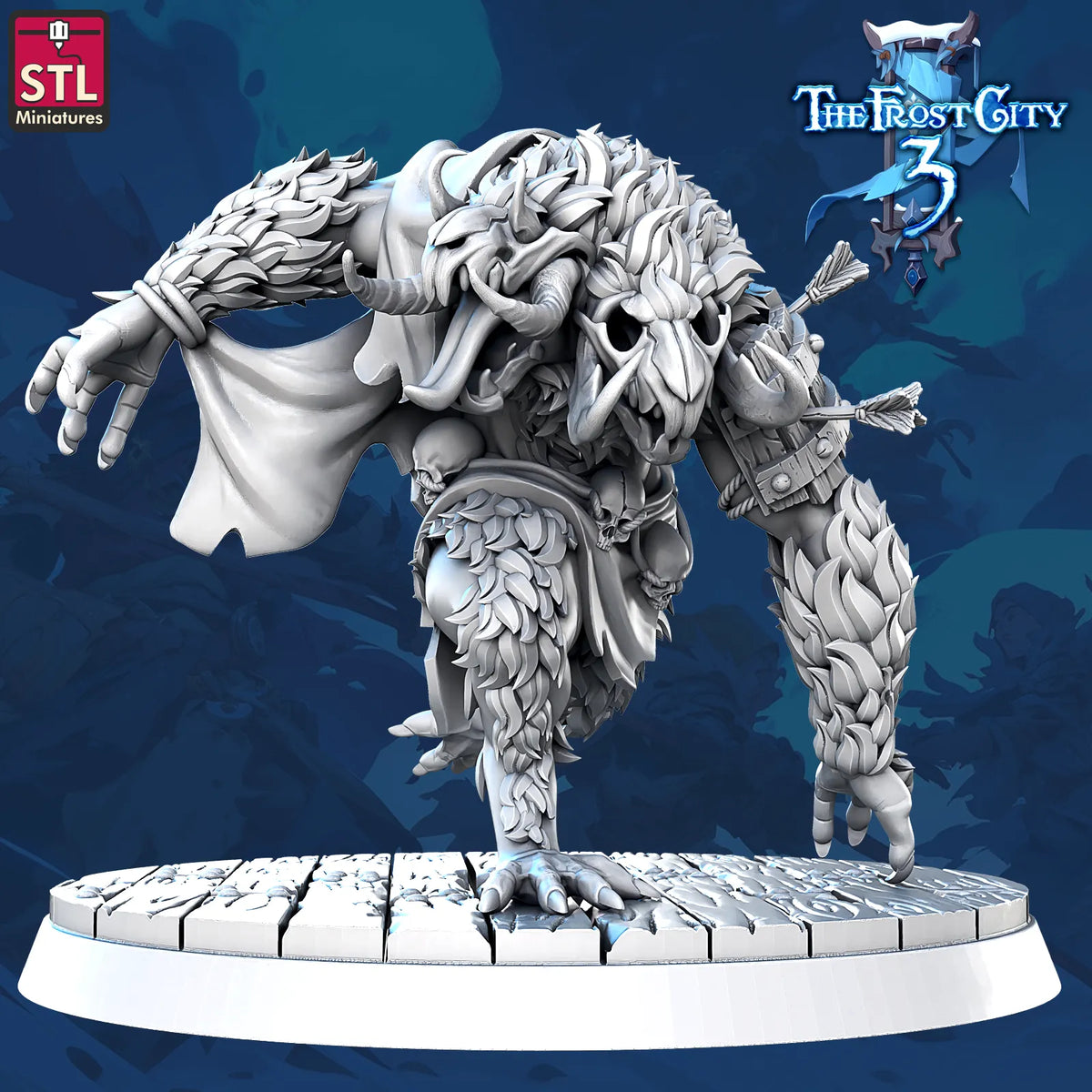 STL Miniatures - Frost City - Two Headed Owlbear - DnD/TTRPG Figure/Miniature
