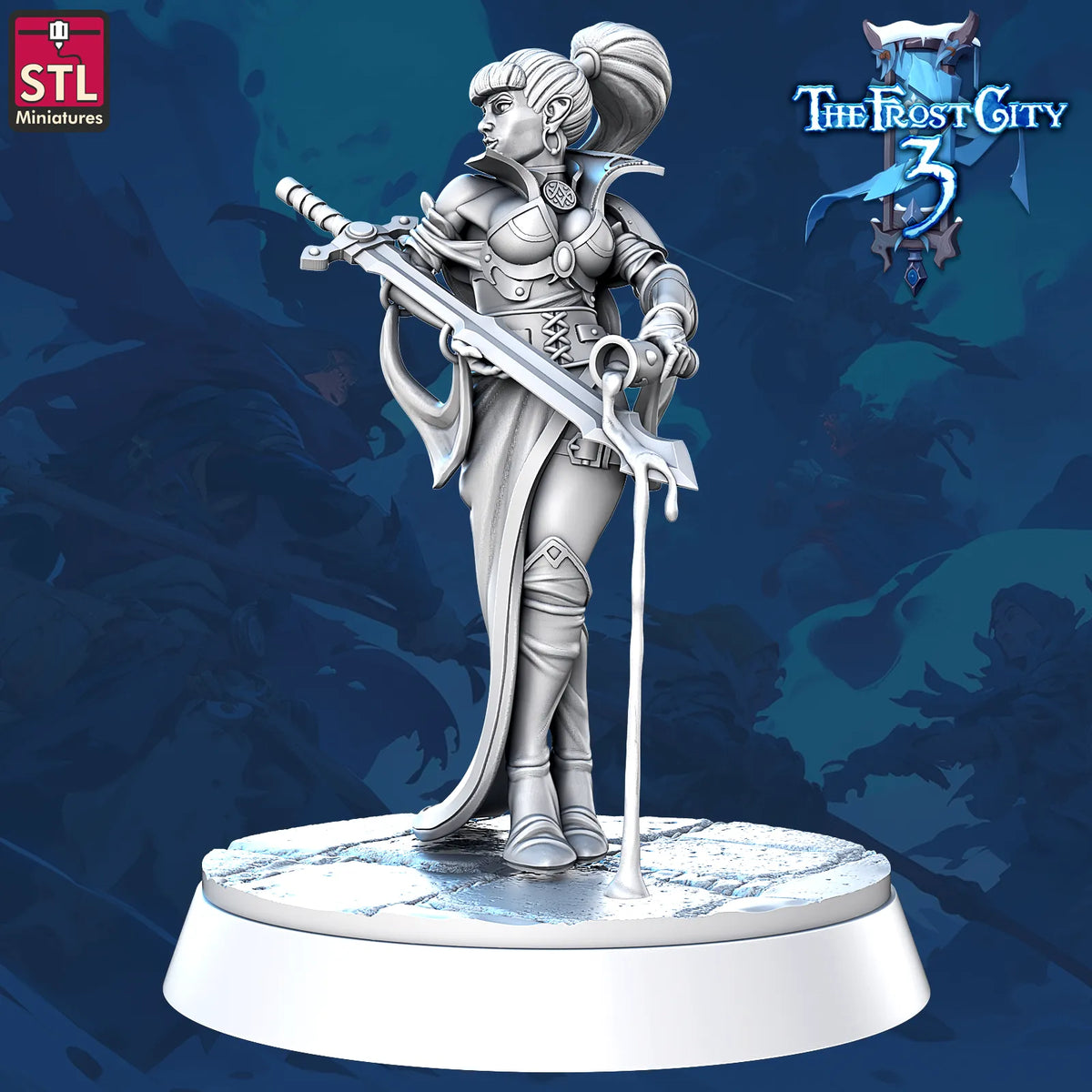 STL Miniatures - Frost City - Vampire #2 - DnD/TTRPG Figure/Miniature
