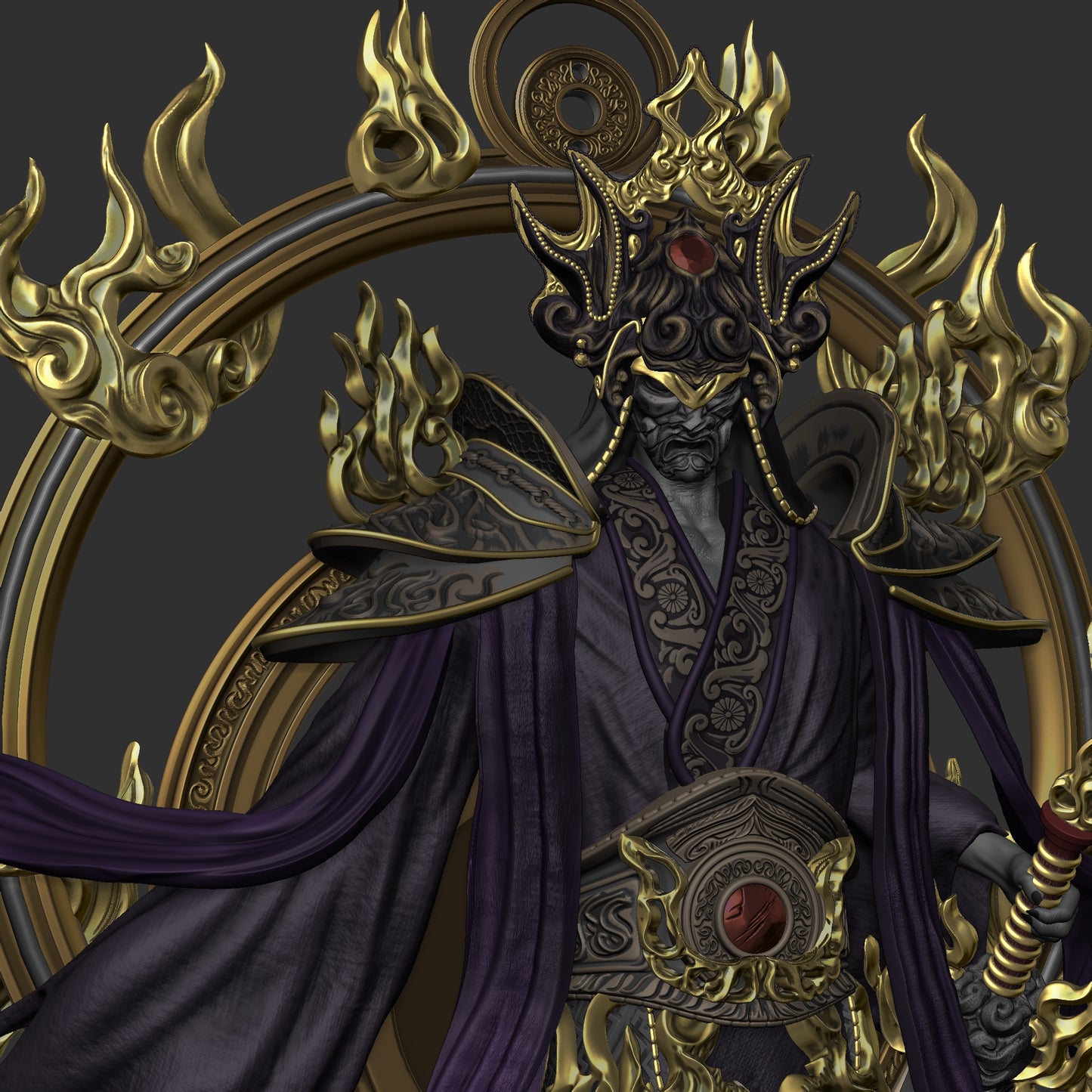 Mojibake - Battle for Xiuyu - Shadow Elemental King - DnD/TTRPG Figure/Miniature - Helios3DPrinting