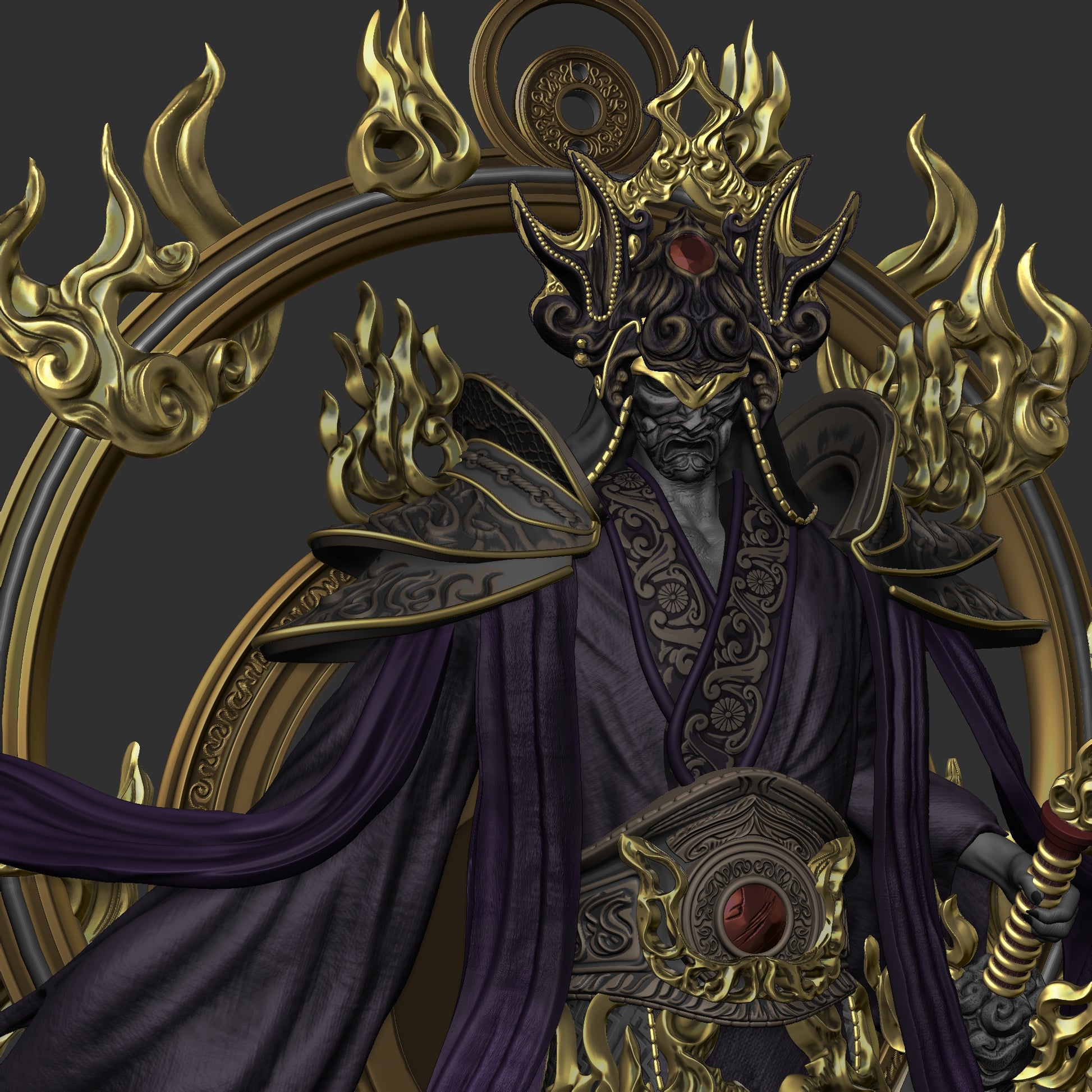 Mojibake - Battle for Xiuyu - Shadow Elemental King - DnD/TTRPG Figure/Miniature - Helios3DPrinting