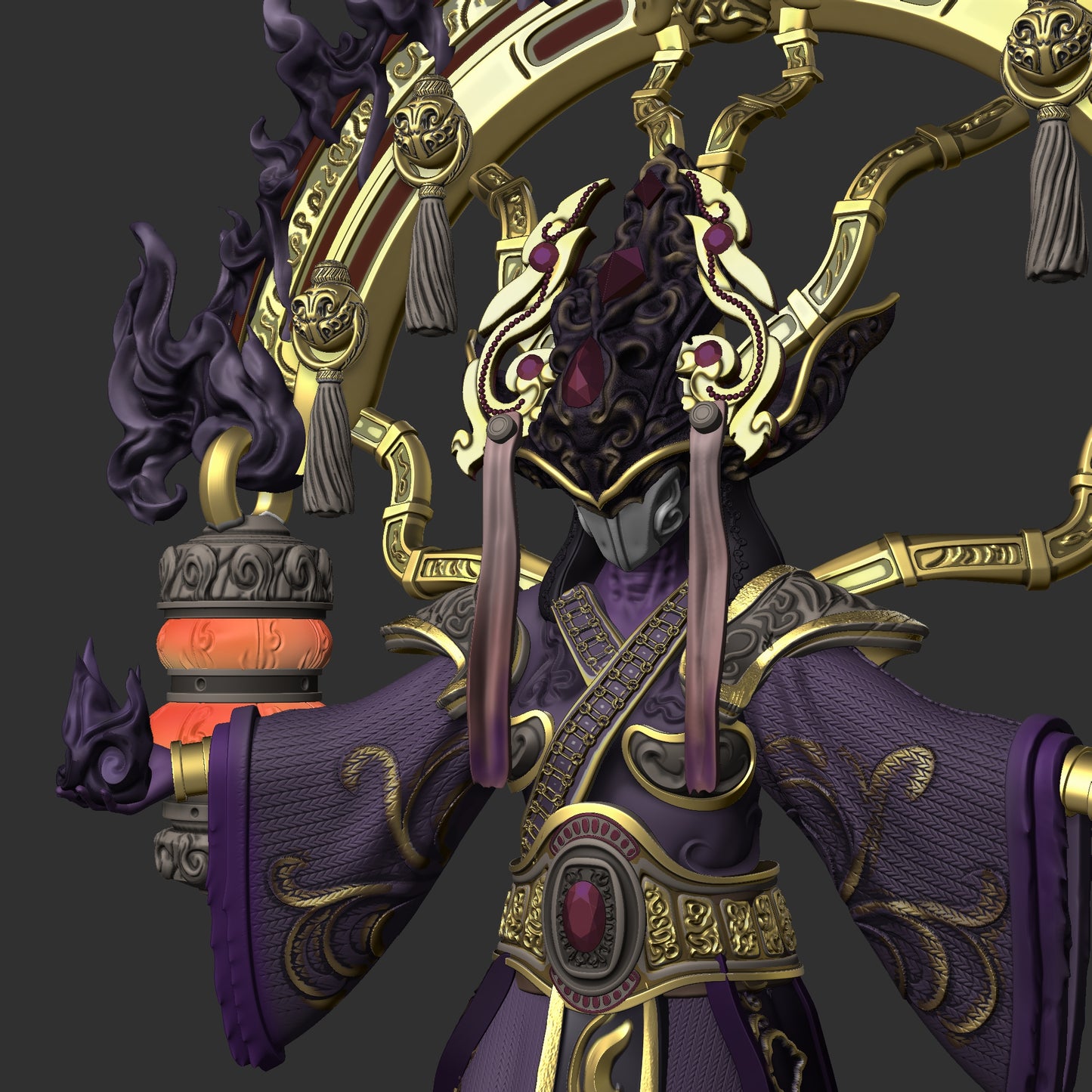 Mojibake - Battle for Xiuyu - Shadow Elemental Sorceress - DnD/TTRPG Figure/Miniature - Helios3DPrinting