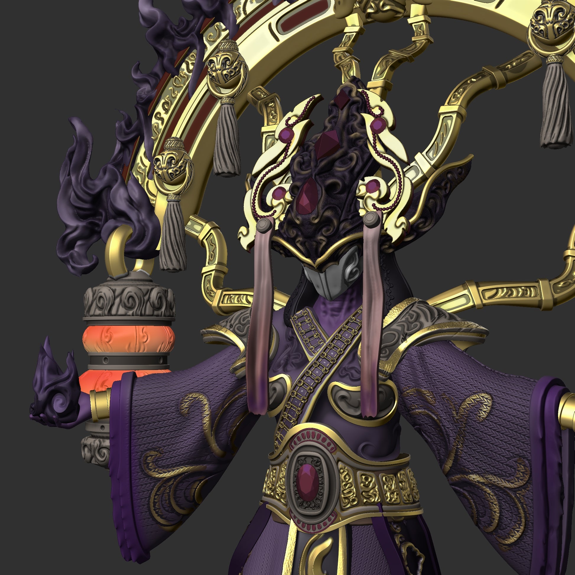 Mojibake - Battle for Xiuyu - Shadow Elemental Sorceress - DnD/TTRPG Figure/Miniature - Helios3DPrinting