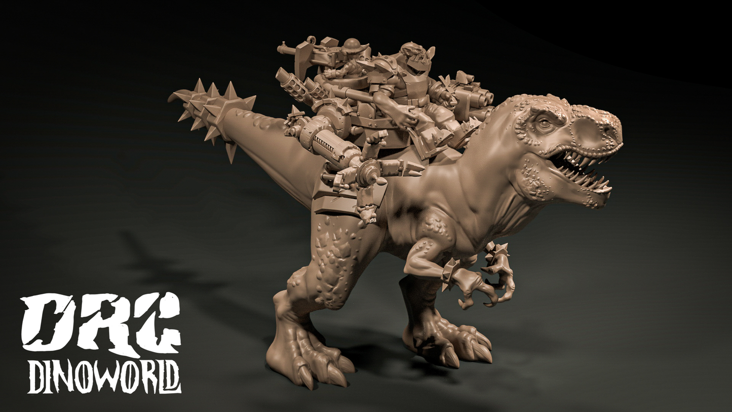 Dinoworld - Orks - Orc T-Rex War Machine - DnD/Pathfinder/TTRPG Figure Mini