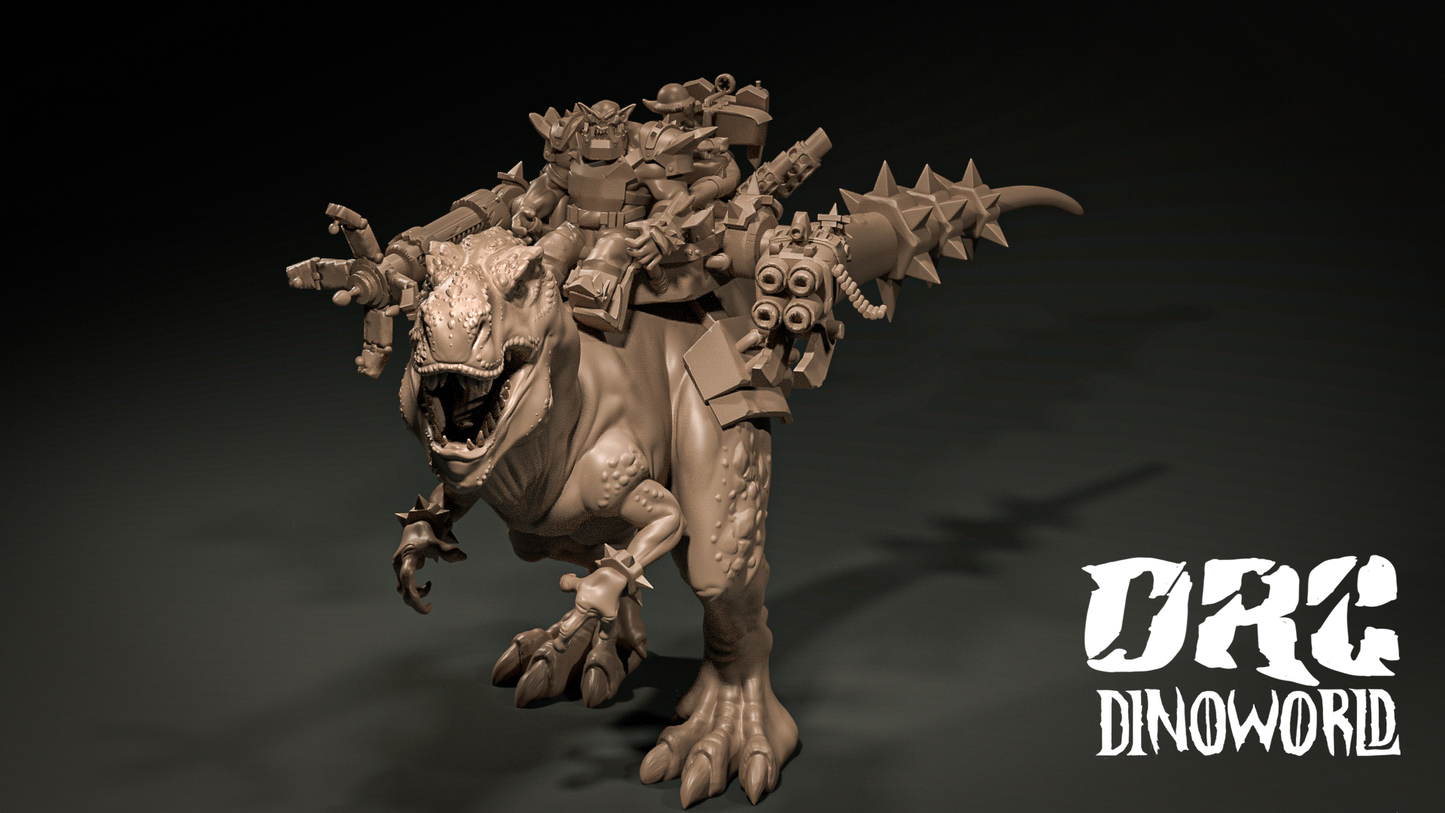 Dinoworld - Orks - Orc T-Rex War Machine - DnD/Pathfinder/TTRPG Figure Mini