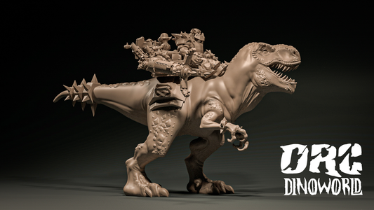 Dinoworld - Orks - Orc T-Rex War Machine - DnD/Pathfinder/TTRPG Figure Mini