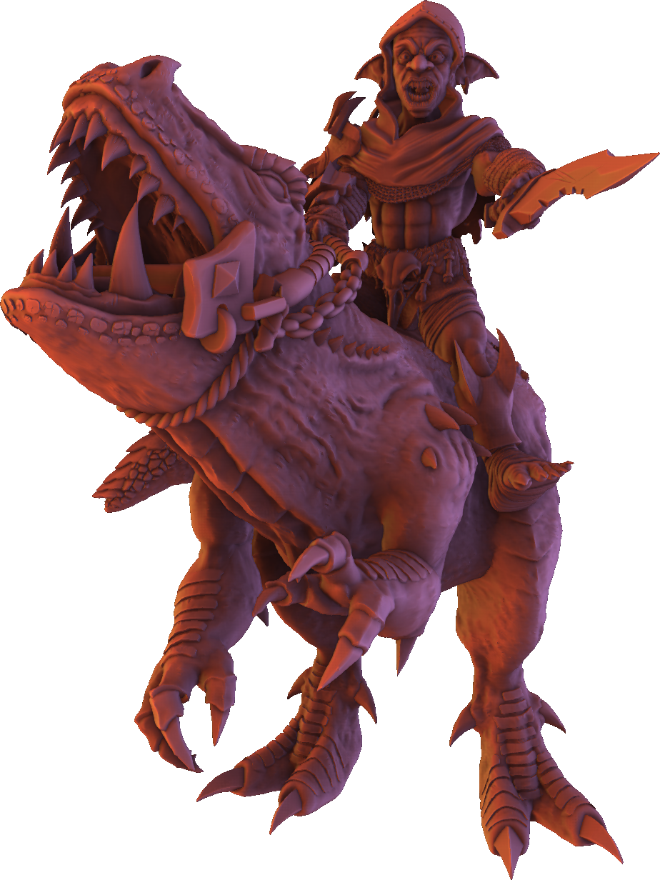 Monolith Arts - Greenskins - Goblin Cavalry - DnD/TTRPG Figure/Miniature