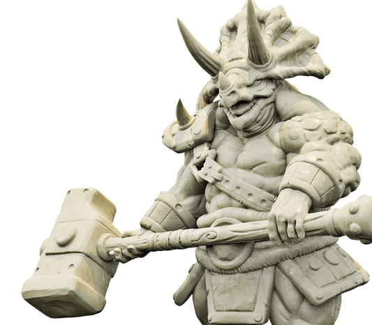 Brayan Nafarrate - Bestiary #4 - Triceratops Warrior #1 - DnD/TTRPG Figure/Miniature