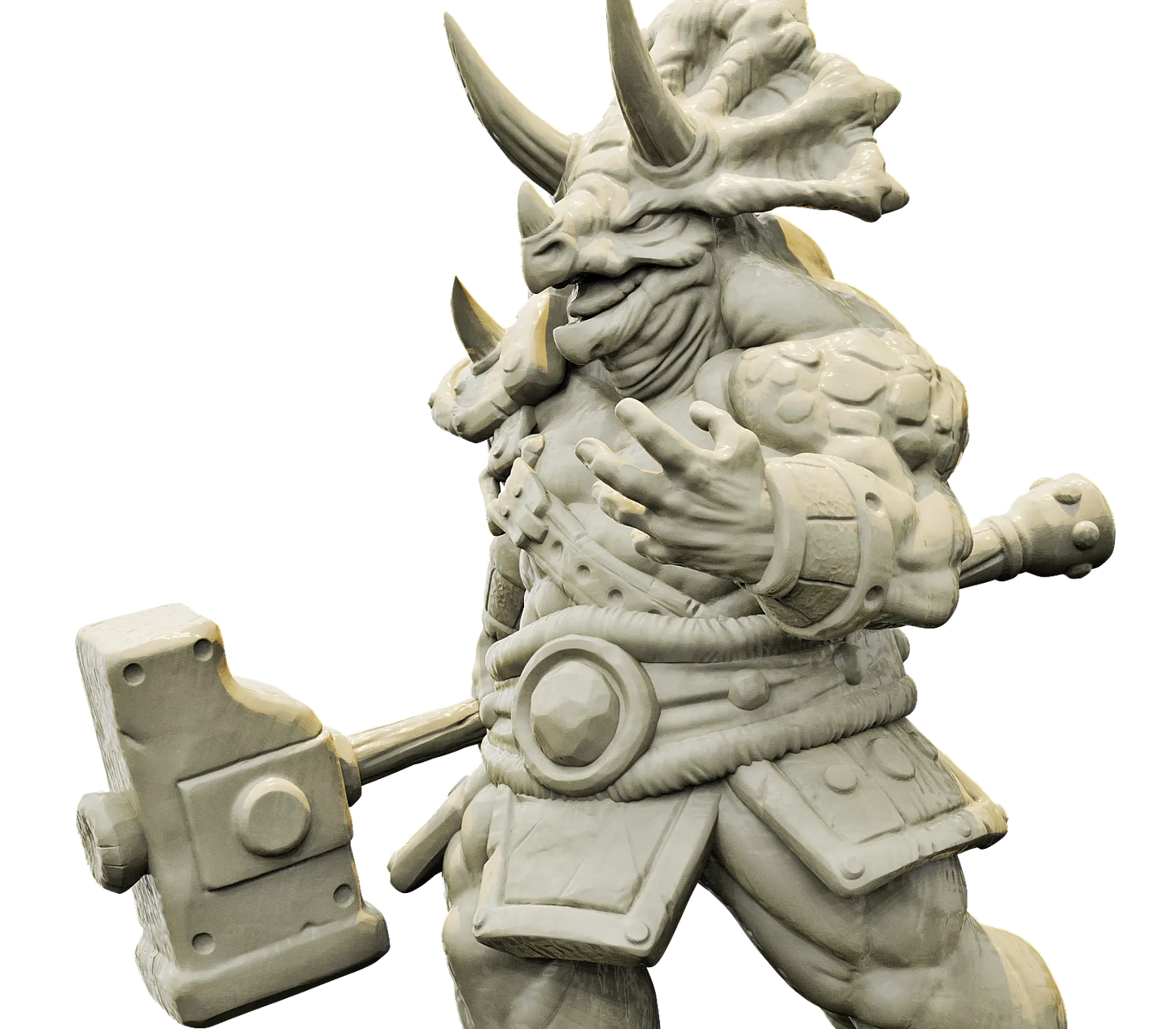Brayan Nafarrate - Bestiary #4 - Triceratops Warrior #3 - DnD/TTRPG Figure/Miniature