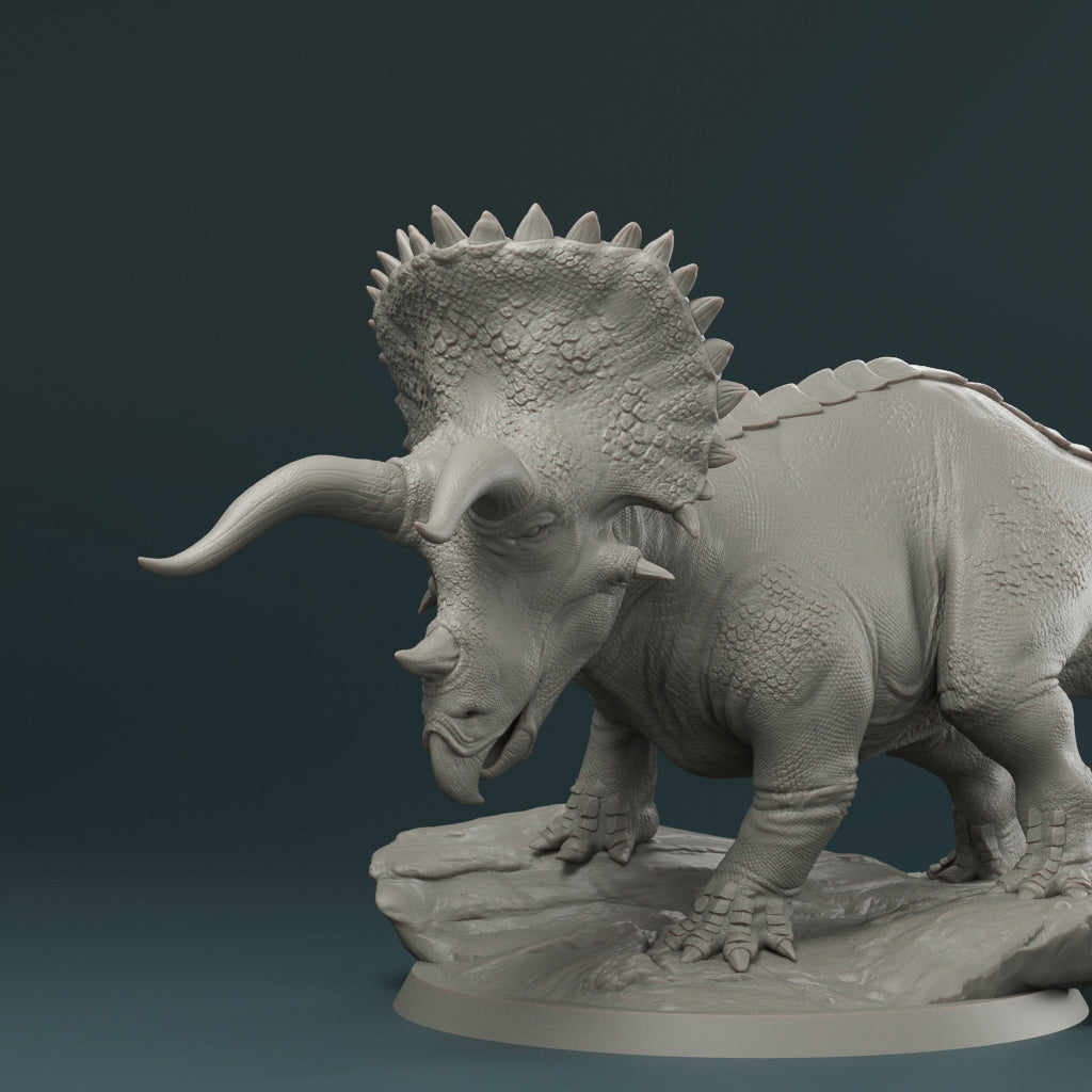 Dinoworld - Kingdoms - Triceratops - DnD/Tabletop/TTRPG Figure Miniature