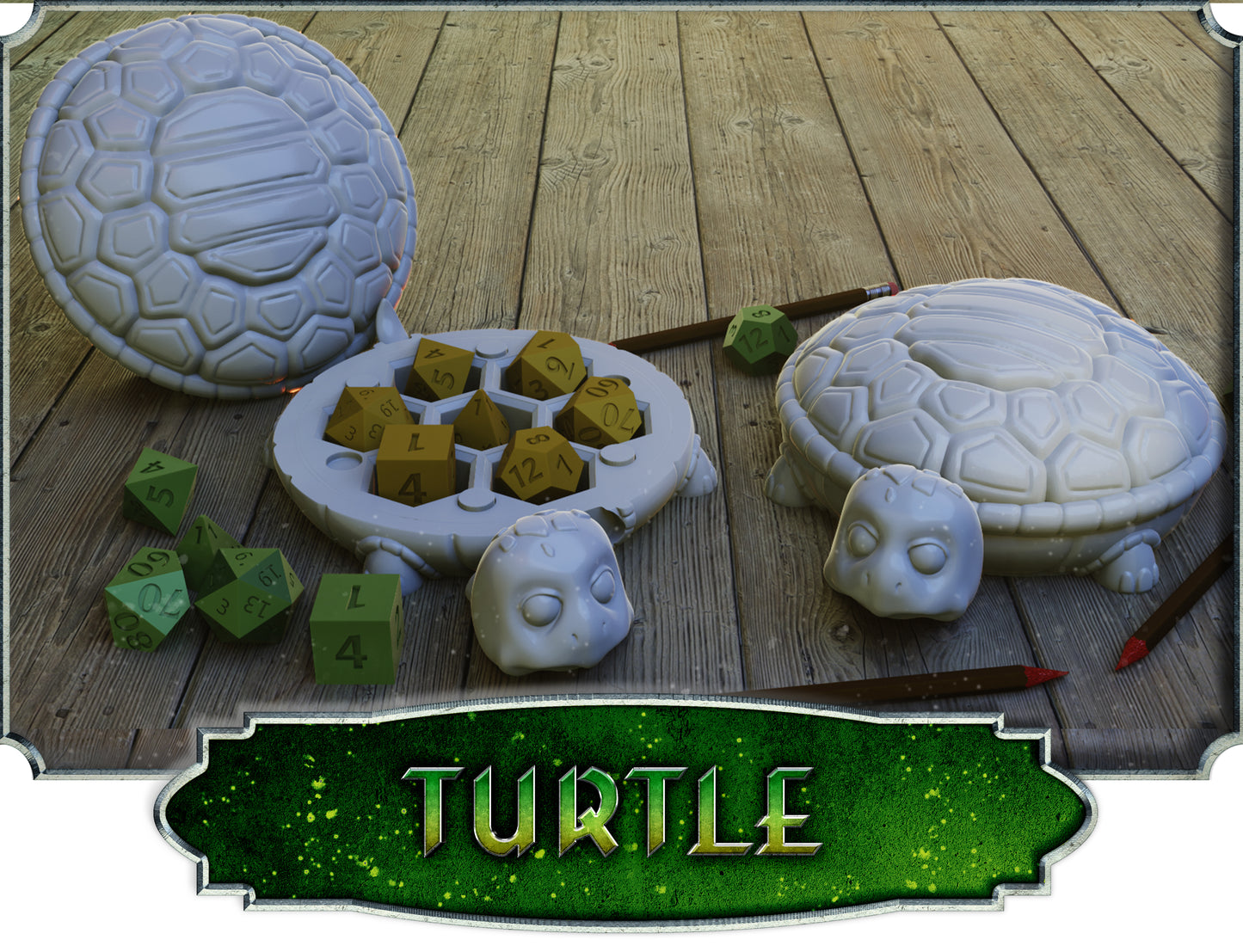 Crosslances - Dice Holder - Turtle - DnD/TTRPG/Roleplaying/Wargames