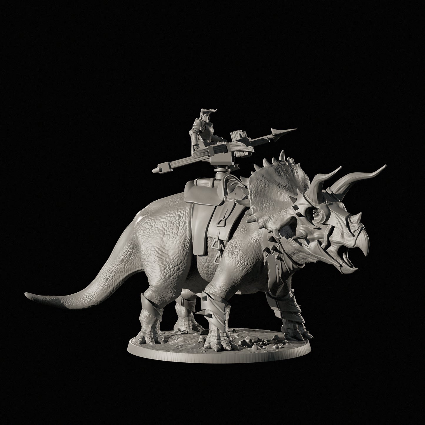 Dinoworld - Kingdoms #4 - Triceratops w/Ballista - DnD/Pathfinder/TTRPG Figure